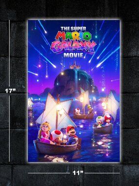 Super Mario Galaxy movie poster - 11x17 wall art print merch video game bowser